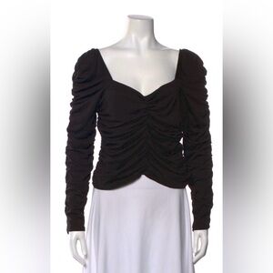Christy Lynn Black Ruched Women's Top